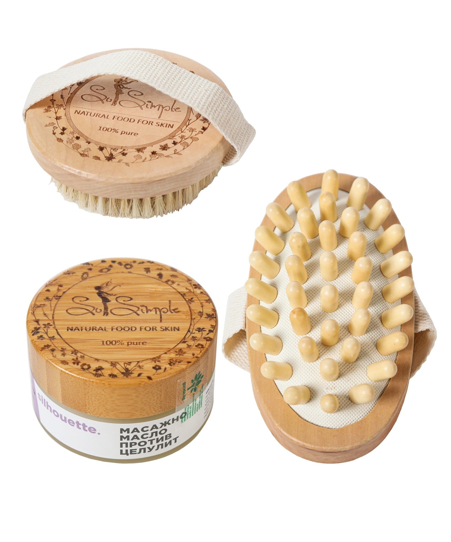 масло Silhouette 100ml + масажор + четка сух масаж